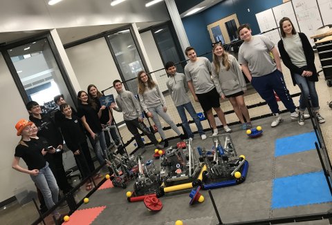 robotics students