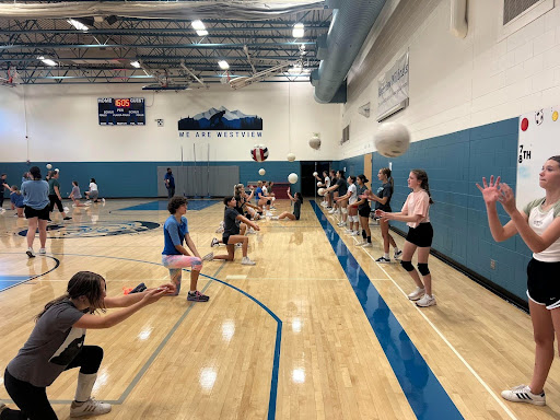 Girls volleyball practice